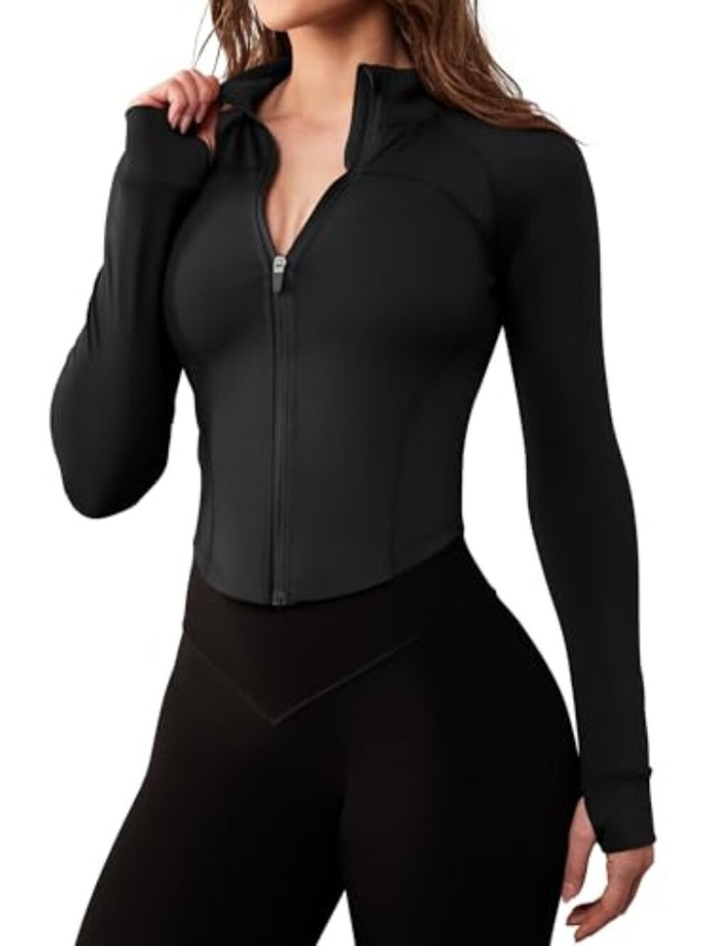 🆕 Workout Jacket for Women Zip Up Cropped Running Jackets Athletic Yoga Gym